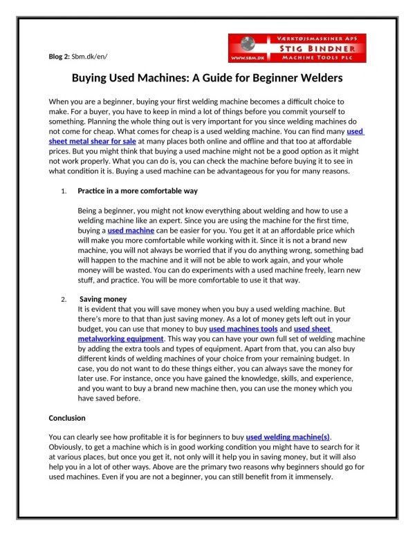 Buying Used Machines A Guide for Beginner Welders