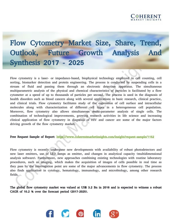 Flow Cytometry Market Growth Forecast, and Opportunity Analysis 2017 - 2025