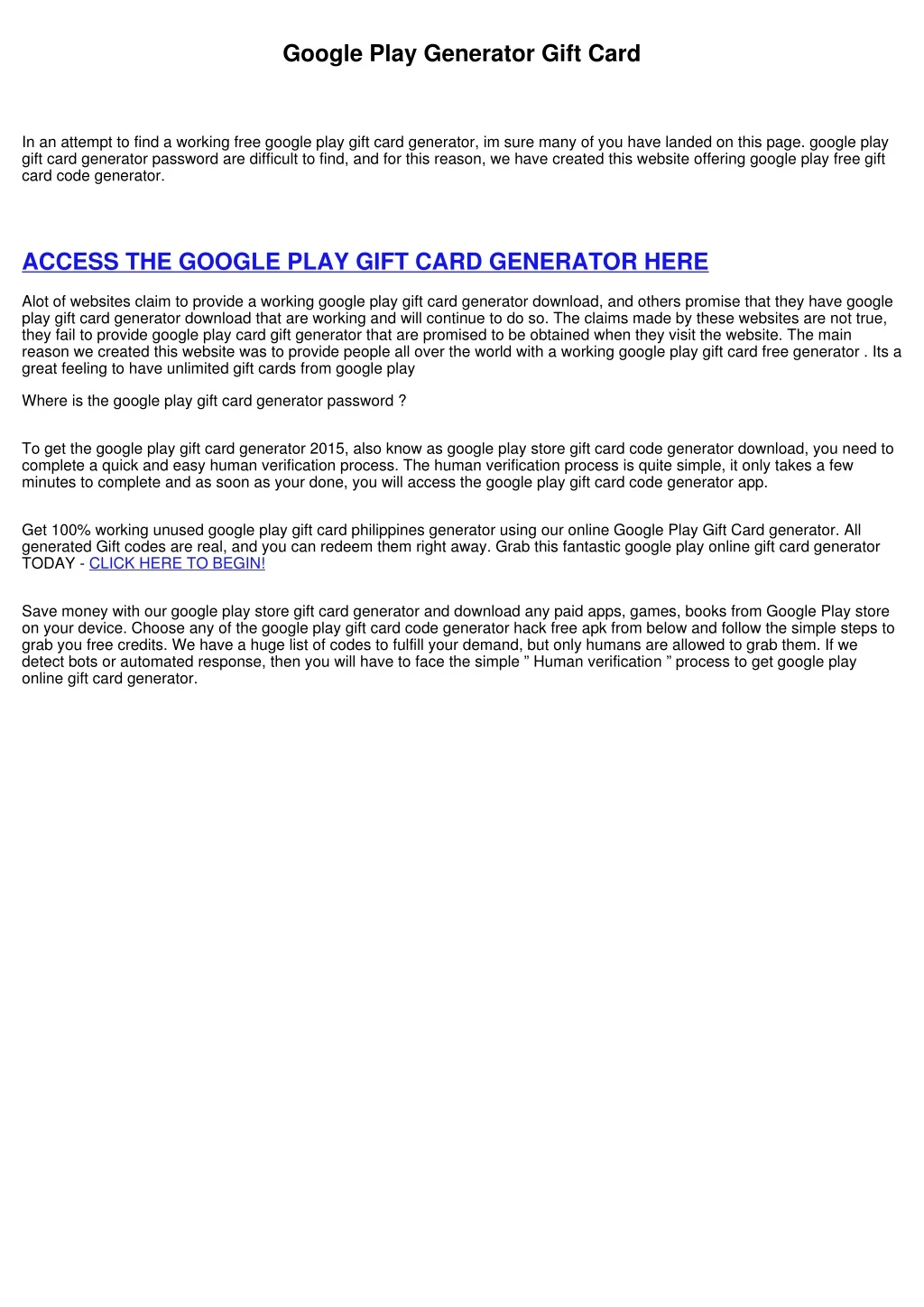 google play generator gift card