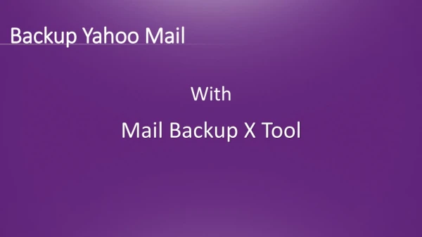 Backup Yahoo Mail