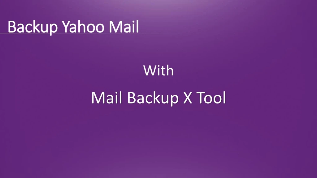 backup yahoo m ail