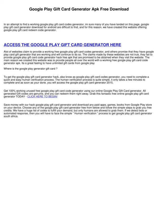 Google Play Store Gift Card Generator Apk