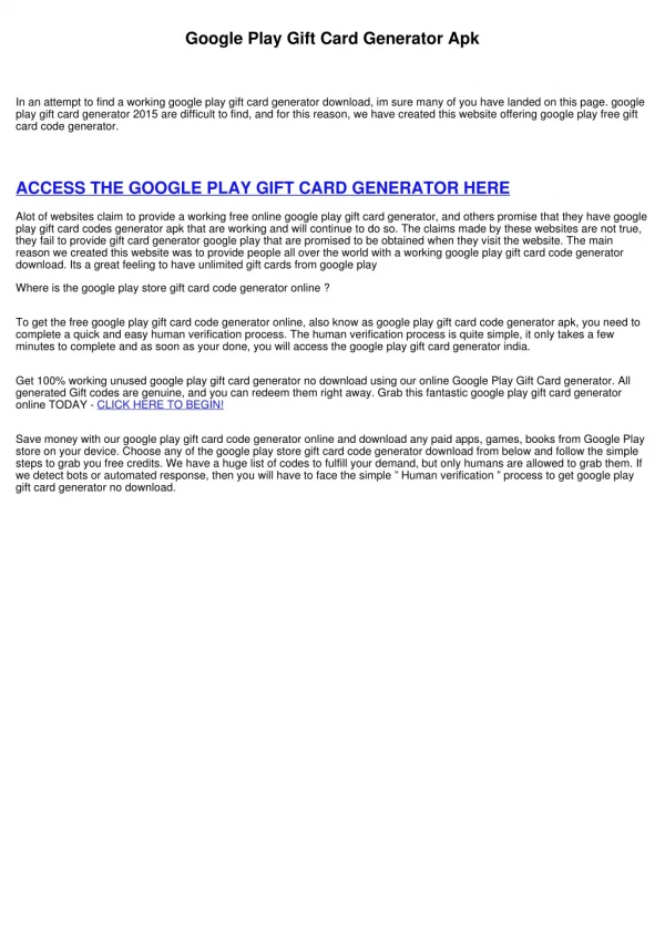Google Play Gift Card Generator 2013