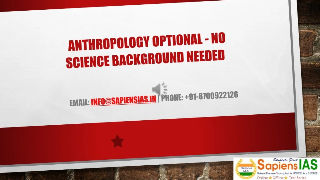 anthropology optional no science background needed