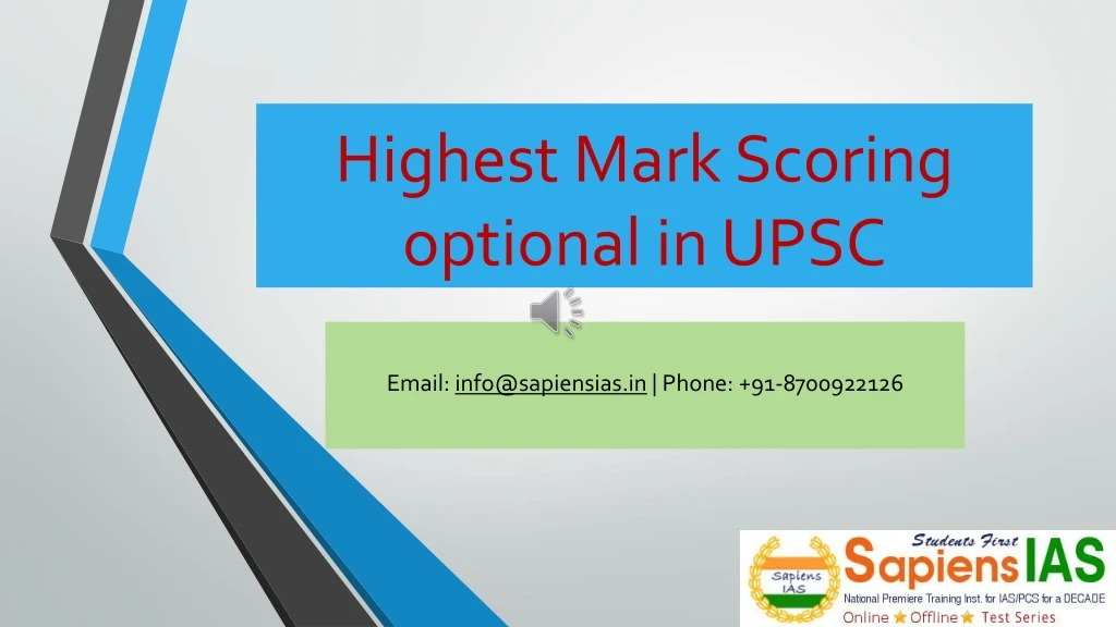 highest mark scoring optional in upsc