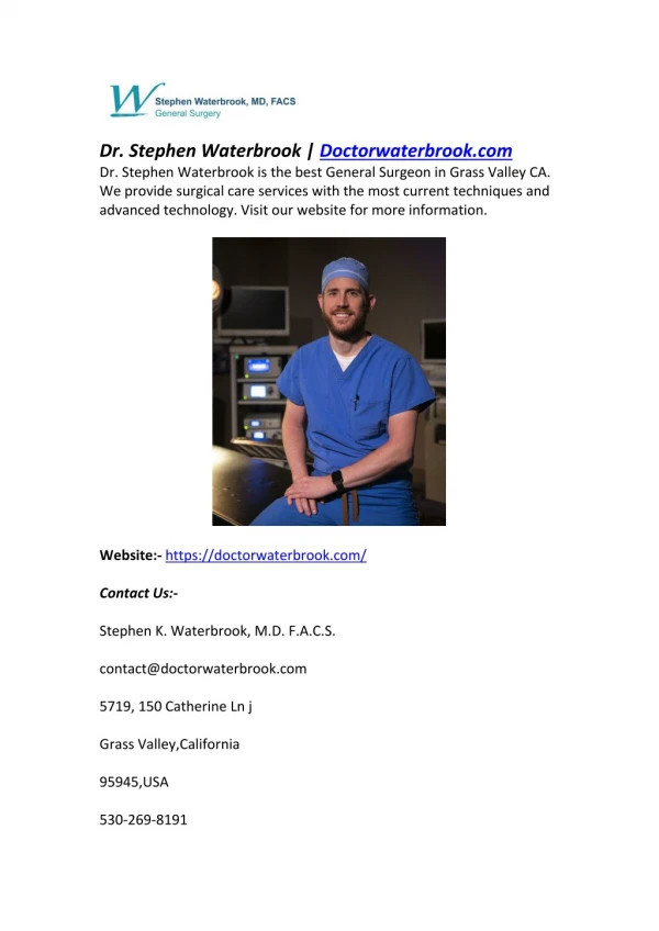 Dr. Stephen Waterbrook | Doctorwaterbrook.com
