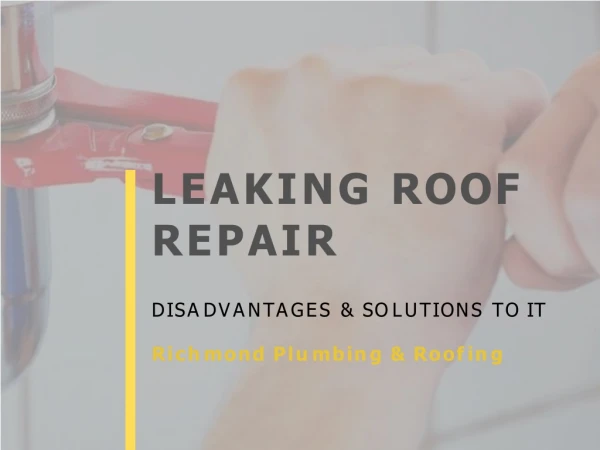 Leaking Roof Repairs - Disadvantages & Solutions to it