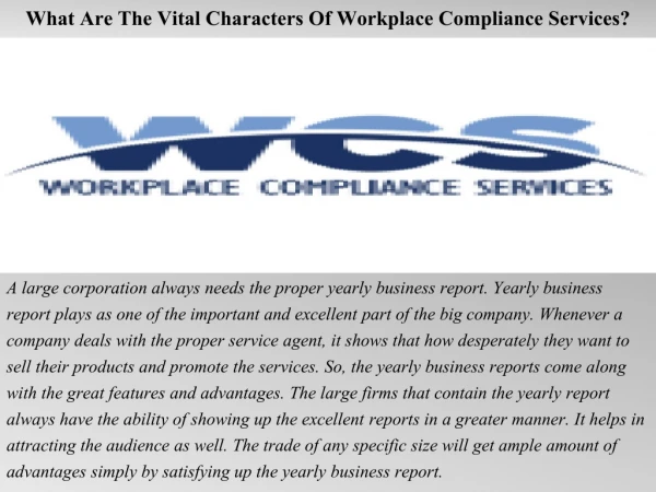 What Are The Vital Characters Of Workplace Compliance Services?