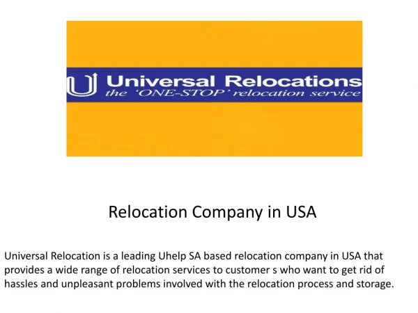 Relocation Company in USA