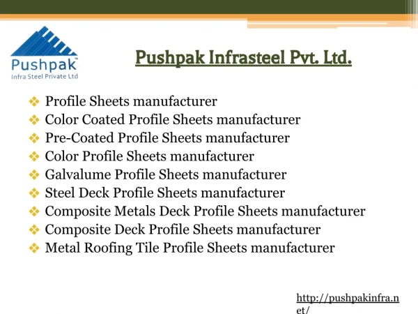 Profile Sheets manufacturer | Color Coated Profile Sheets manufacturer| Pre-Coated Profile Sheets manufacturer in pune,