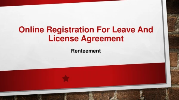 Online Leave and License | Leave and License Agreement Online - Renteement