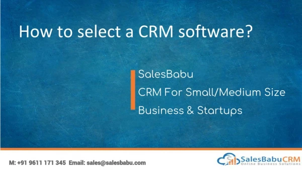 How to select a crm?