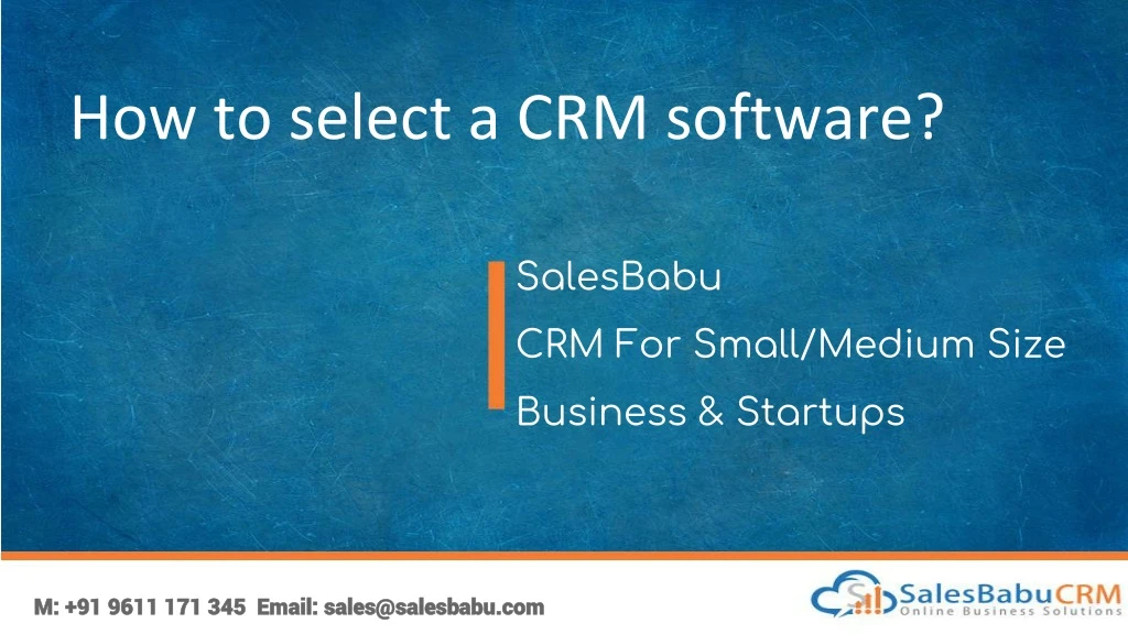how to select a crm software