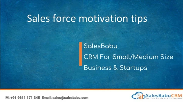 Sales force motivation tips