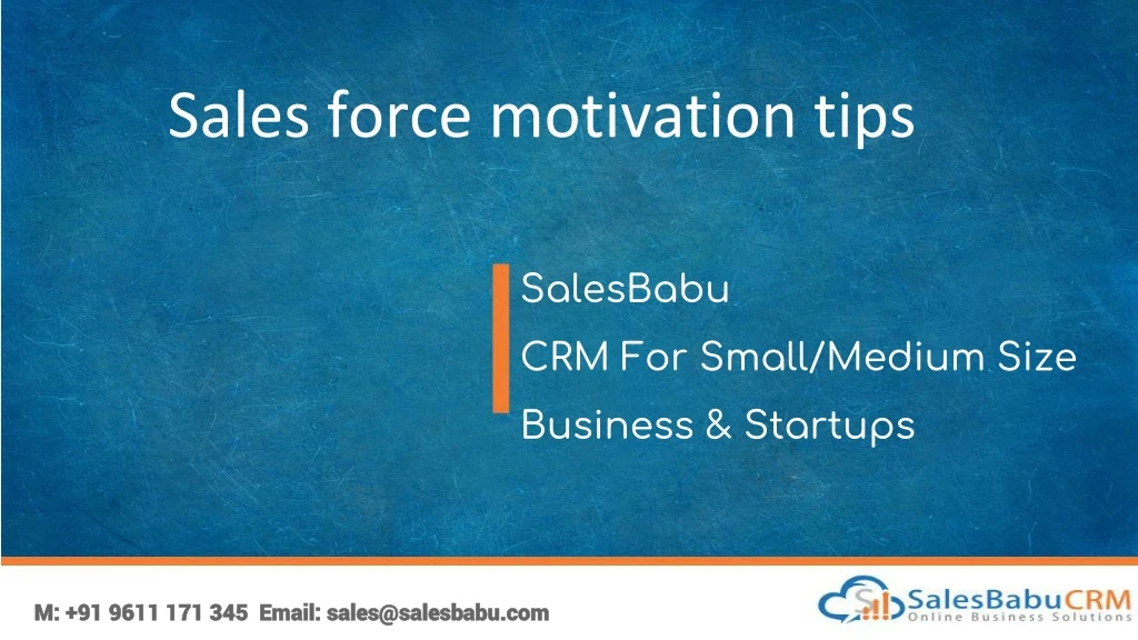 sales force motivation tips
