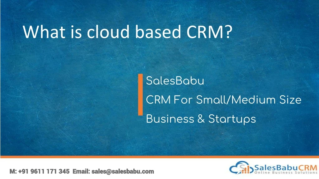 what is cloud based crm