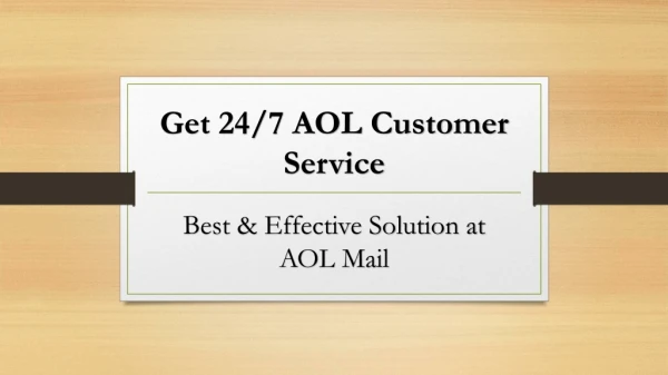 Get Online AOL Customer Service