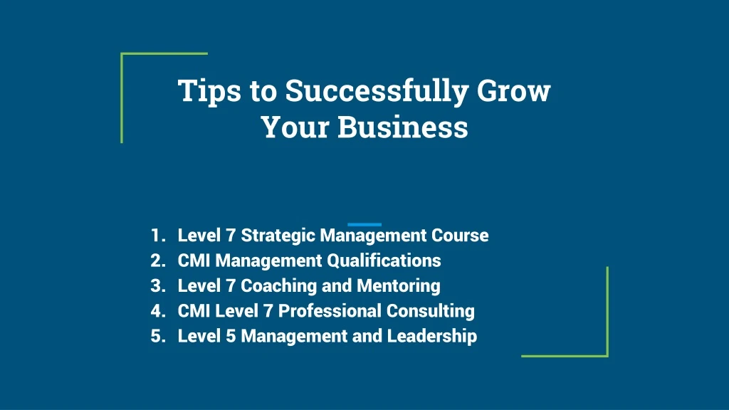 tips to successfully grow your business