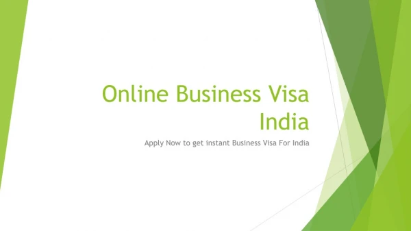 Online Business Visa For India