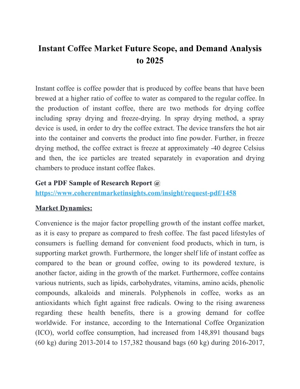 instant coffee market future scope and demand