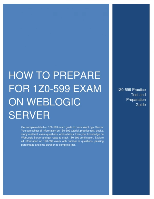 How to Prepare for 1Z0-599 exam on WebLogic Server