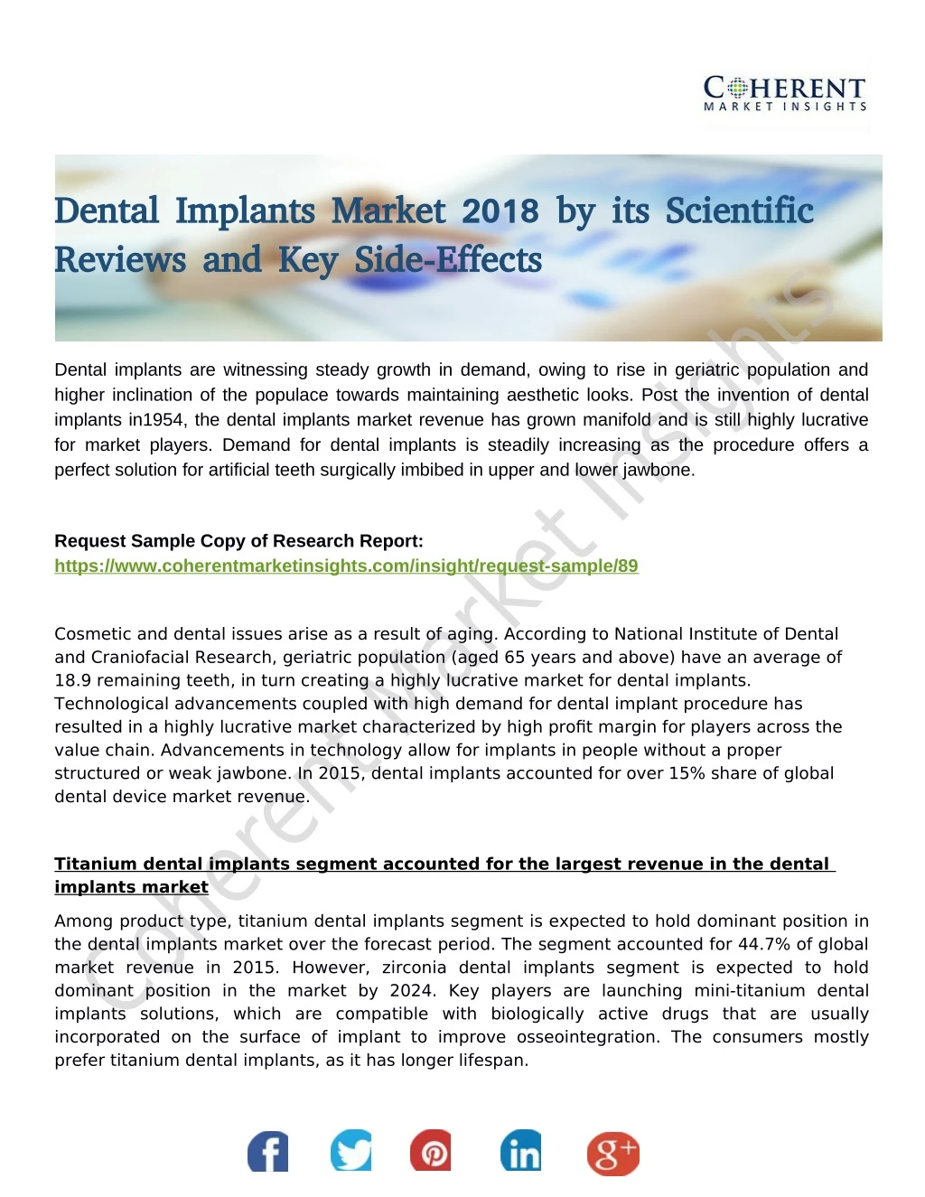 dental implants market 2018 by its scientific