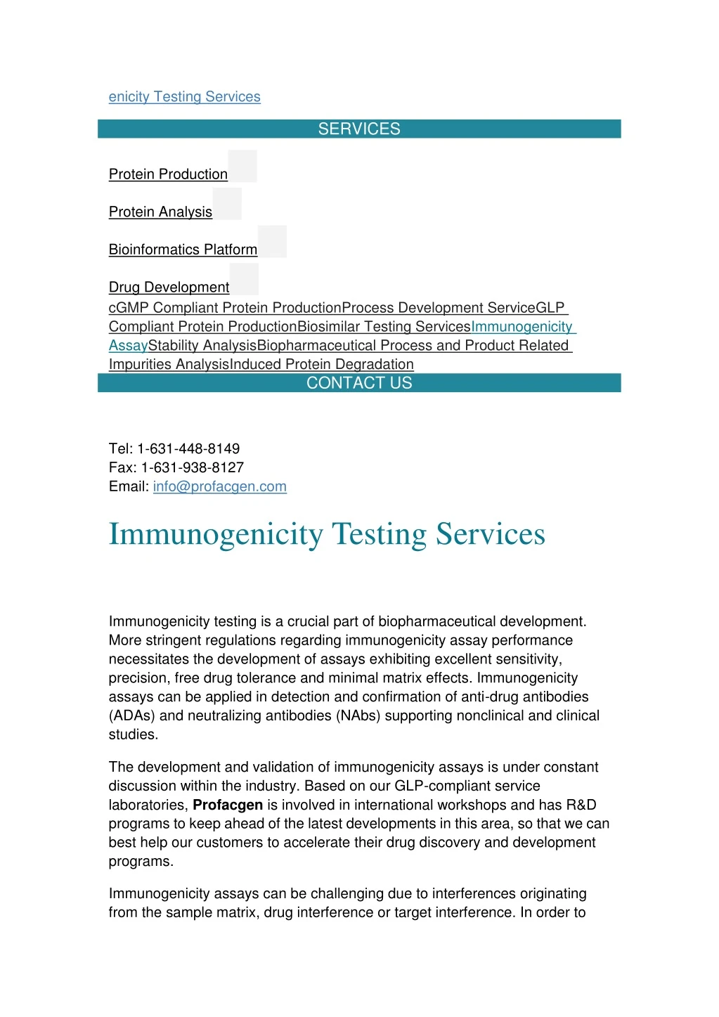 enicity testing services