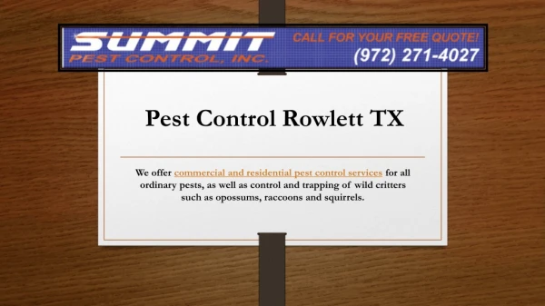 Pest Control Rowlett TX