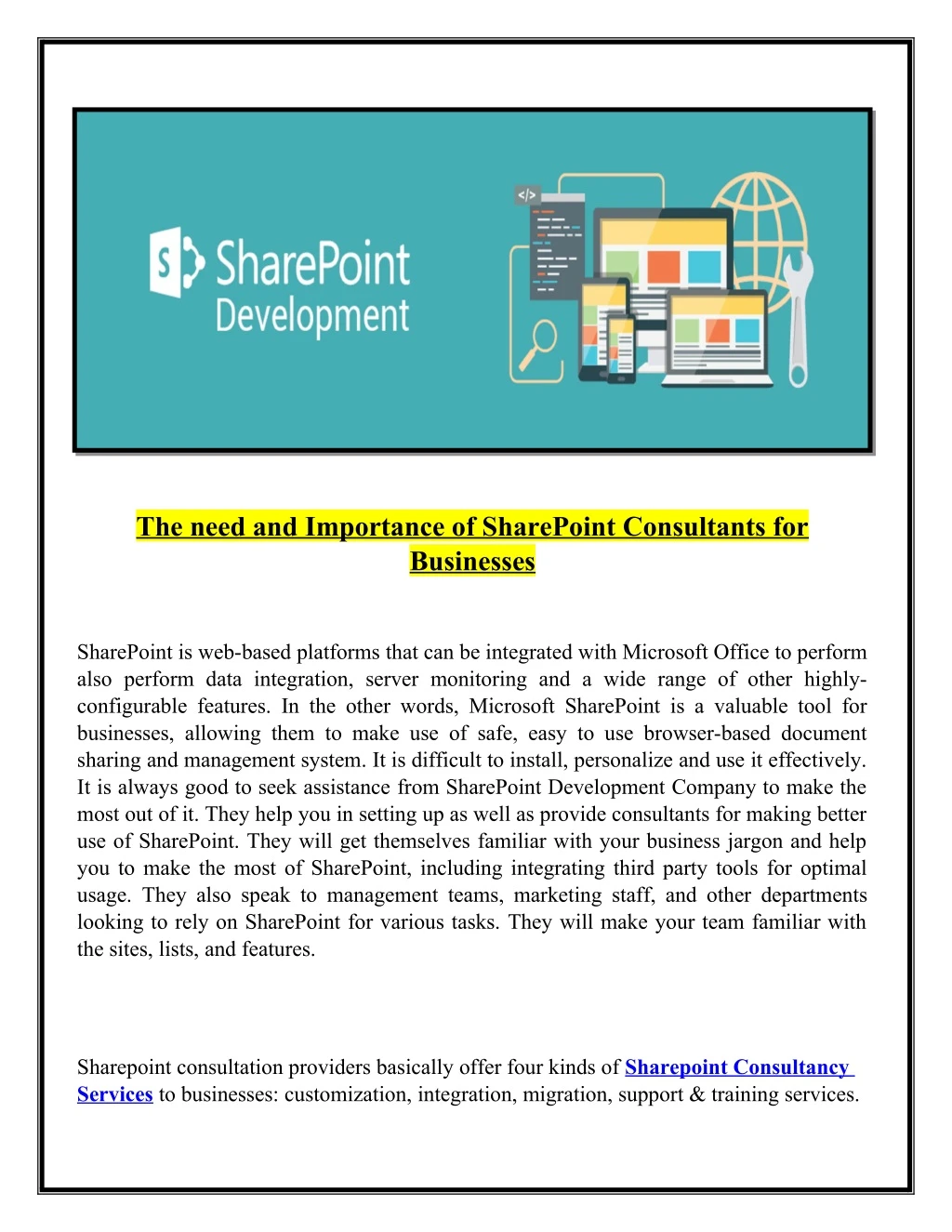the need and importance of sharepoint consultants