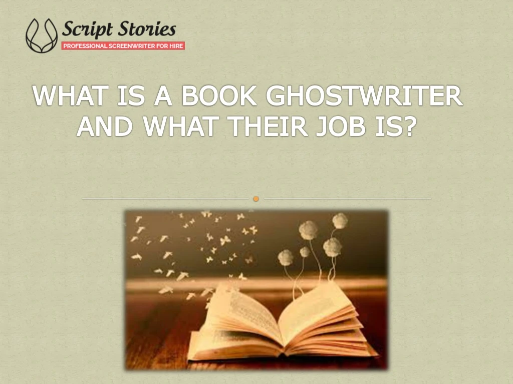 what is a book ghostwriter and what their job is
