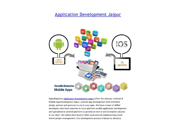 Application Development Jaipur:Android &amp; Mobile App Development Jaipur