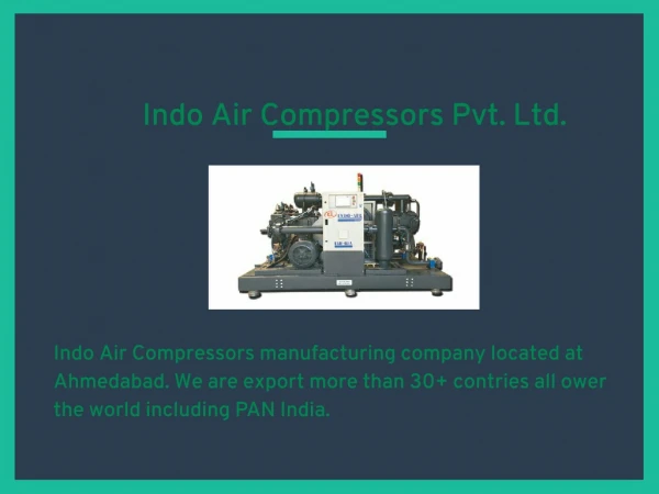 Manufacturer & Exporters of Air Compressors and Vacuum pumps