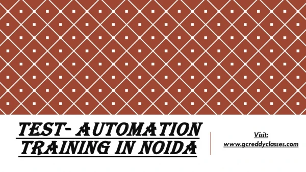 Test- Automation Training in Noida