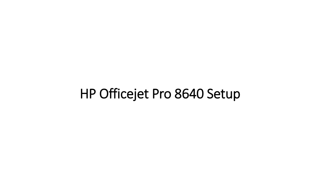 hp officejet pro 8640 setup