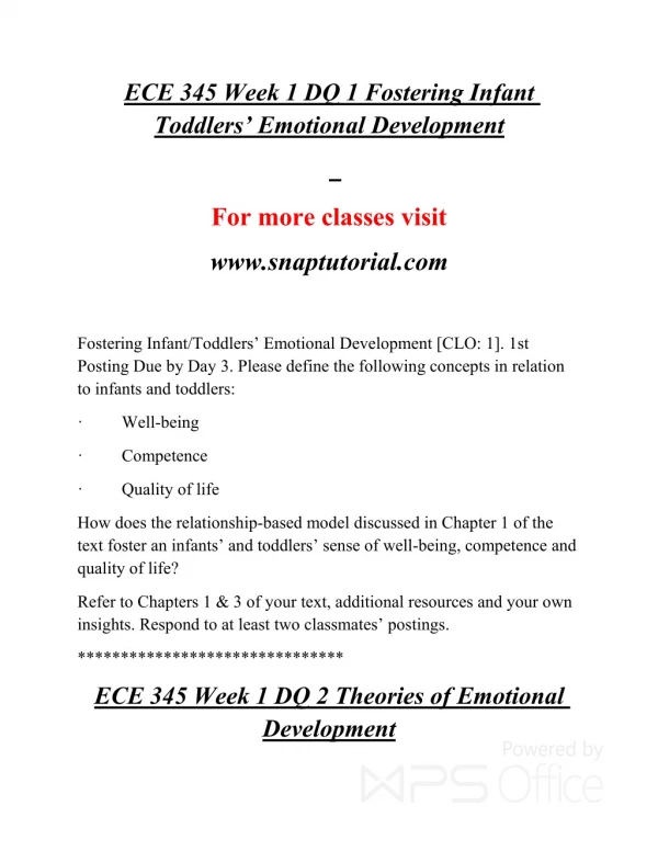 ECE 345 EXceptional Education/snaptutorial.COM