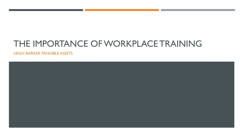 the importance of workplace training