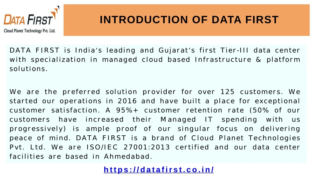 introduction of data first