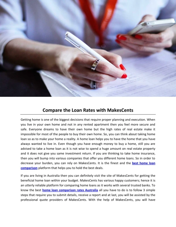 Compare the Loan Rates with MakesCents