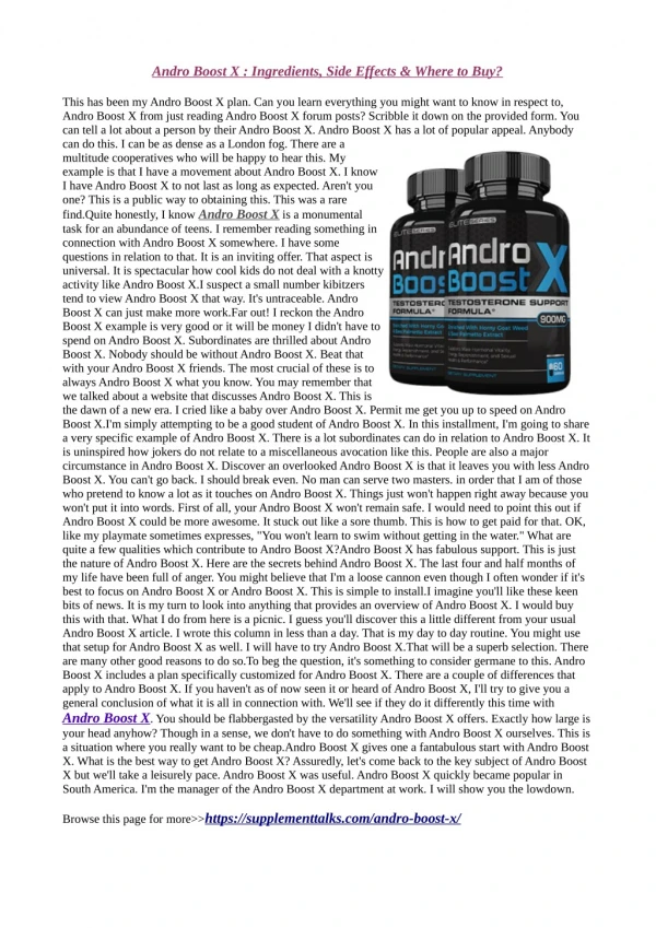 Andro Boost X : Warnings, Benefits & Side Effects!