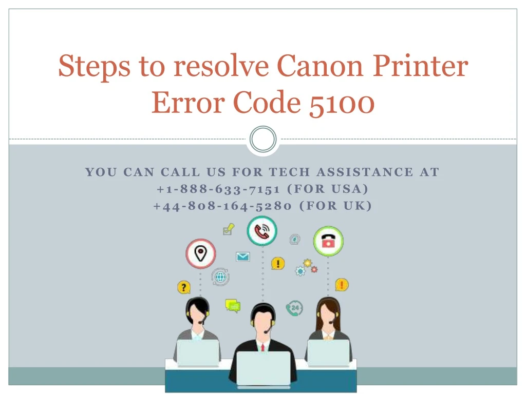 steps to resolve canon printer error code 5100