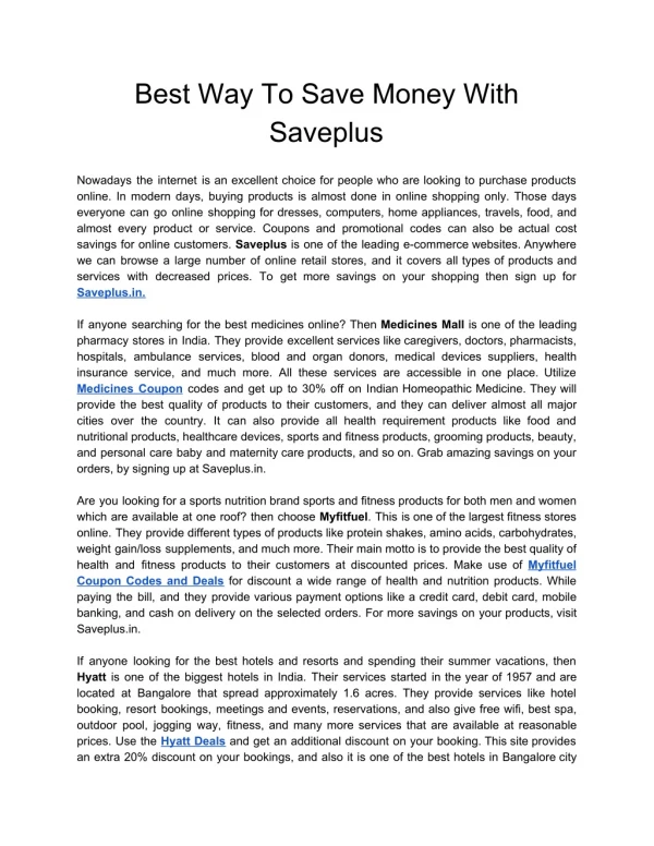 best way to save money with saveplus