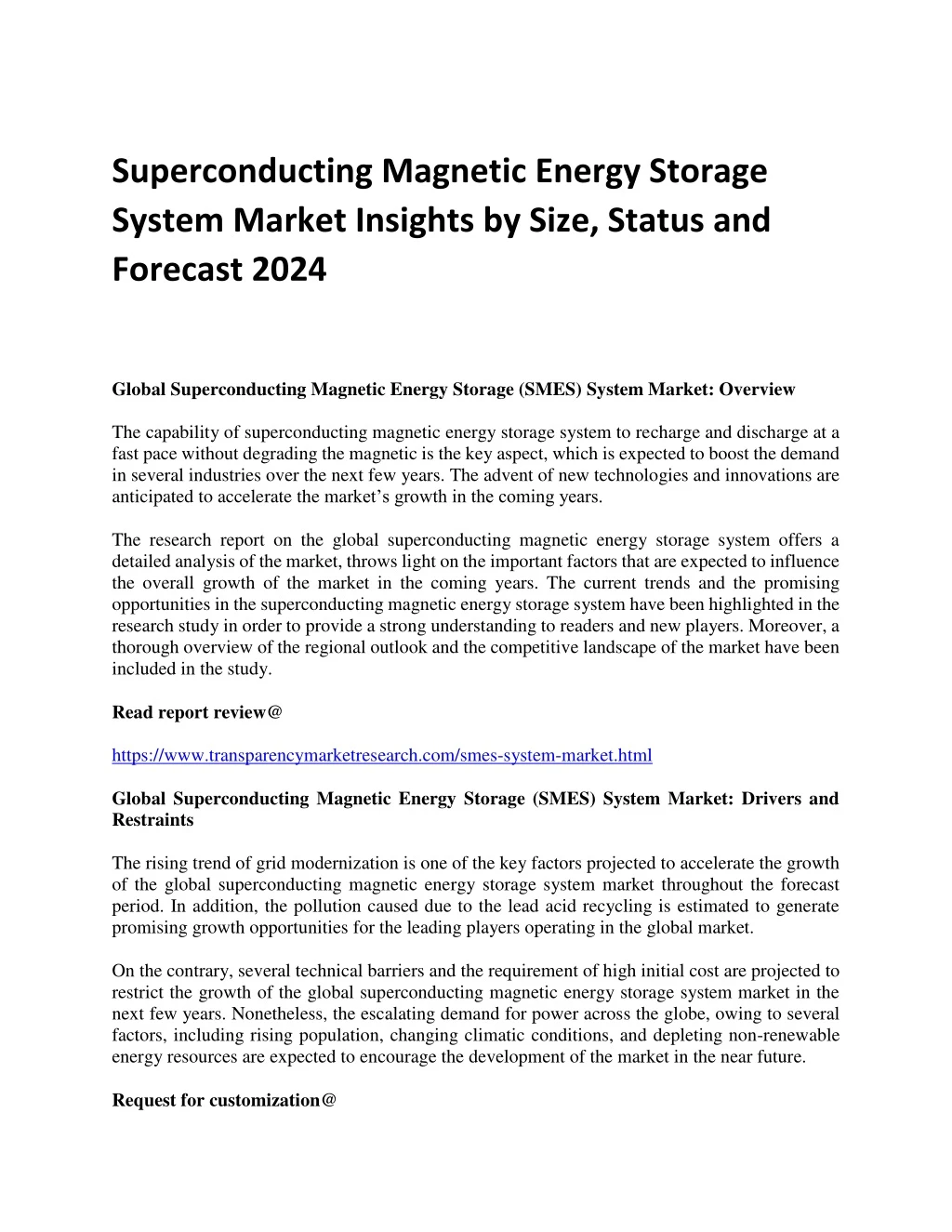 superconducting magnetic energy storage system