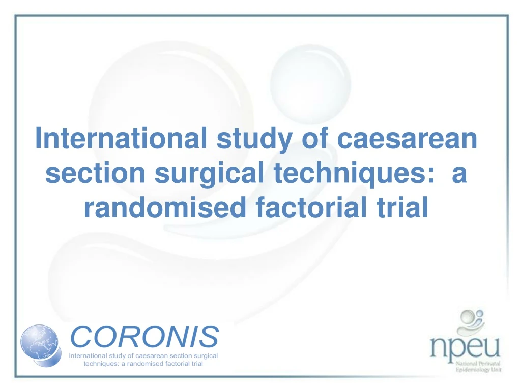 international study of caesarean section surgical