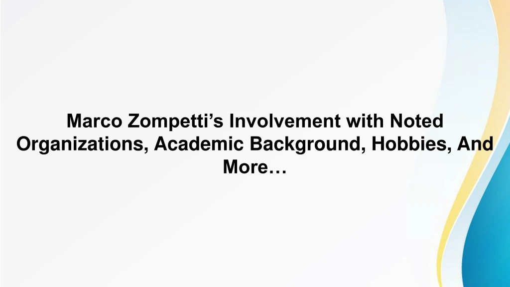 marco zompetti s involvement with noted