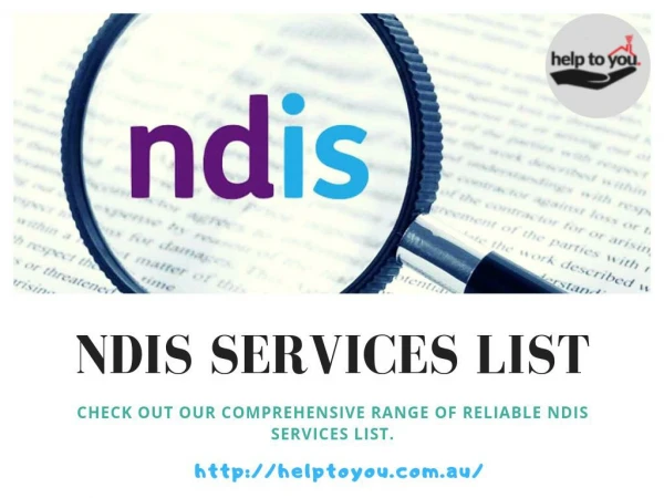 NDIS Services List