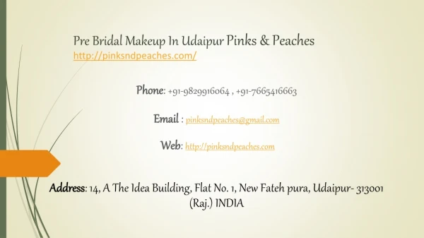 Pre bridal makeup in udaipur