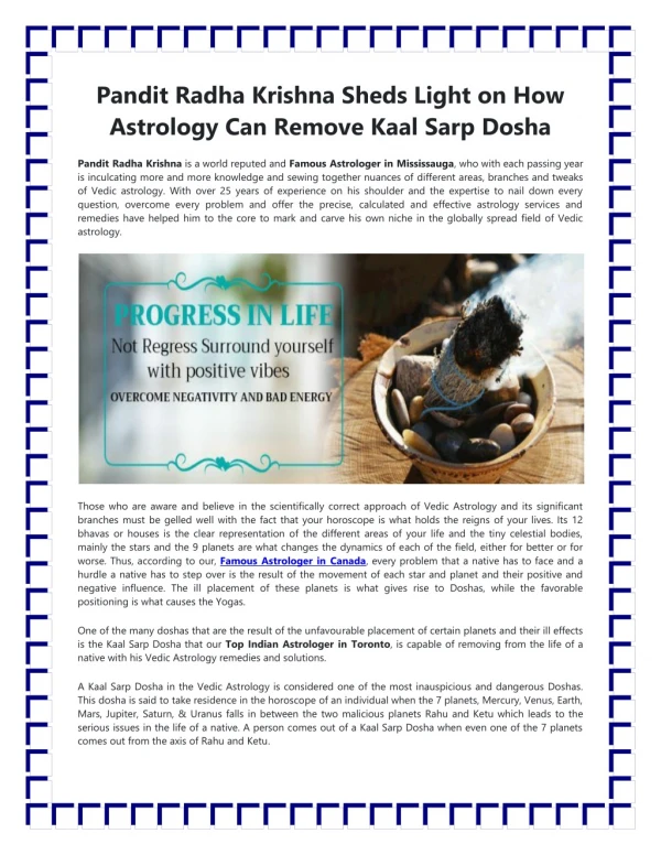 Pandit Radha Krishan Sheds Light on How Astrology Can Remove Kaal Sarp Dosha