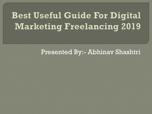 Best Useful Guide For Digital Marketing Freelancing 2019