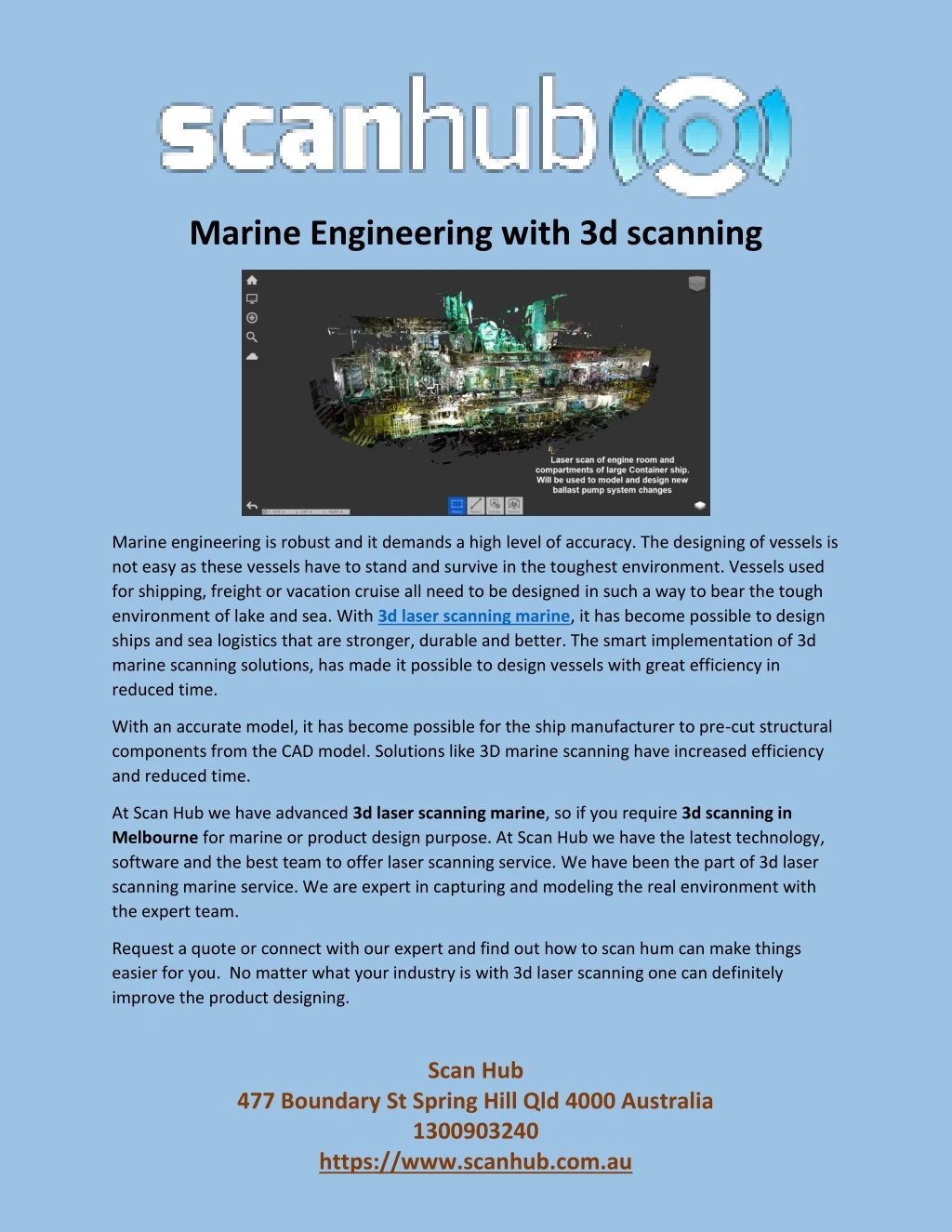 marine engineering with 3d scanning