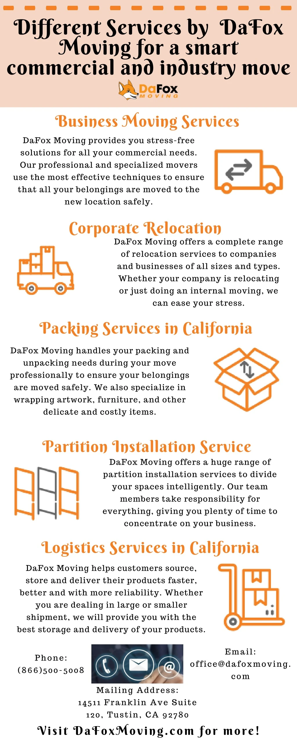 different services by dafox moving for a smart